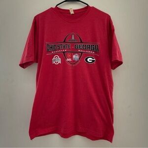 Red Ohio State vs Georgia T-Shirt from the 2022 Chick-Fil-A Peach Bowl (Large)